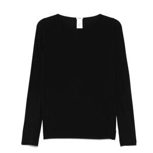 WOLFORD Pure Long Sleeve Classic Top Black Women's Small $185